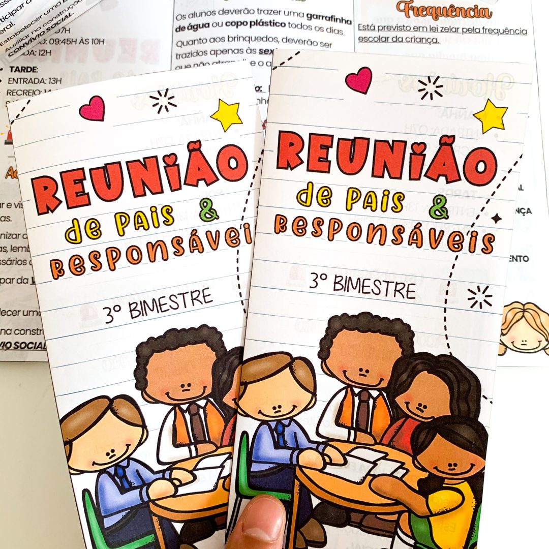 Arquivo Folder Reunião de Pais editável.